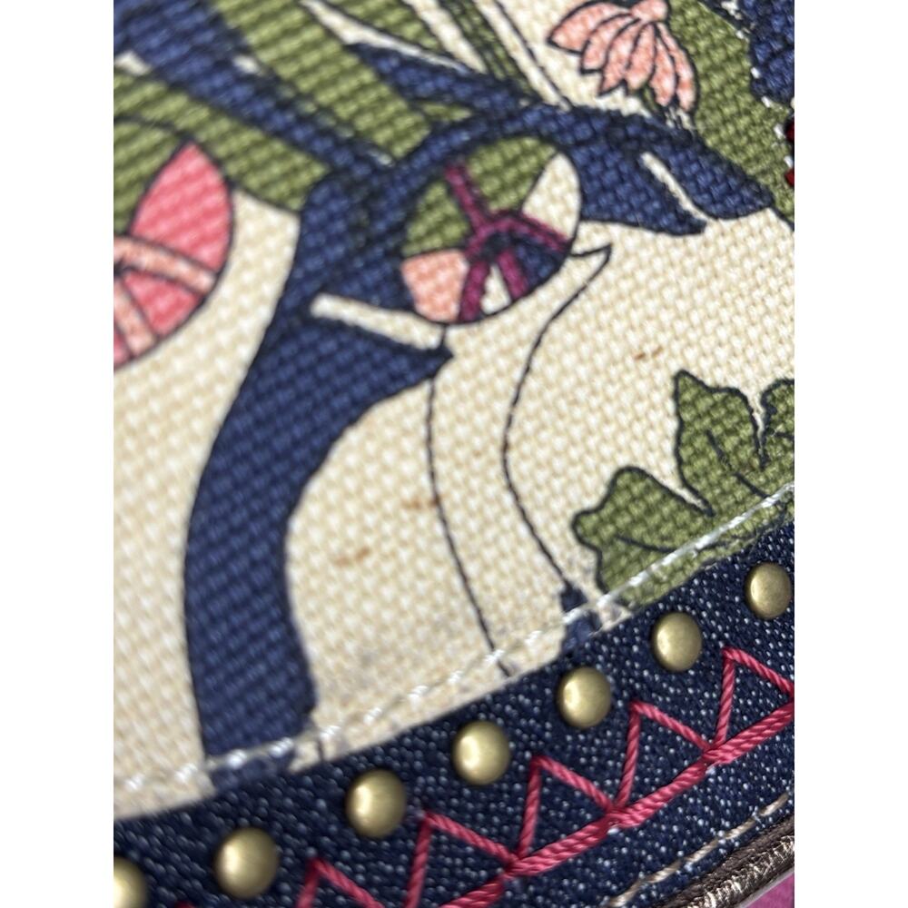 Sakroots Artist Circle Convertible Backpack Crossbody Violet Flower Power Charms - Picture 12 of 12